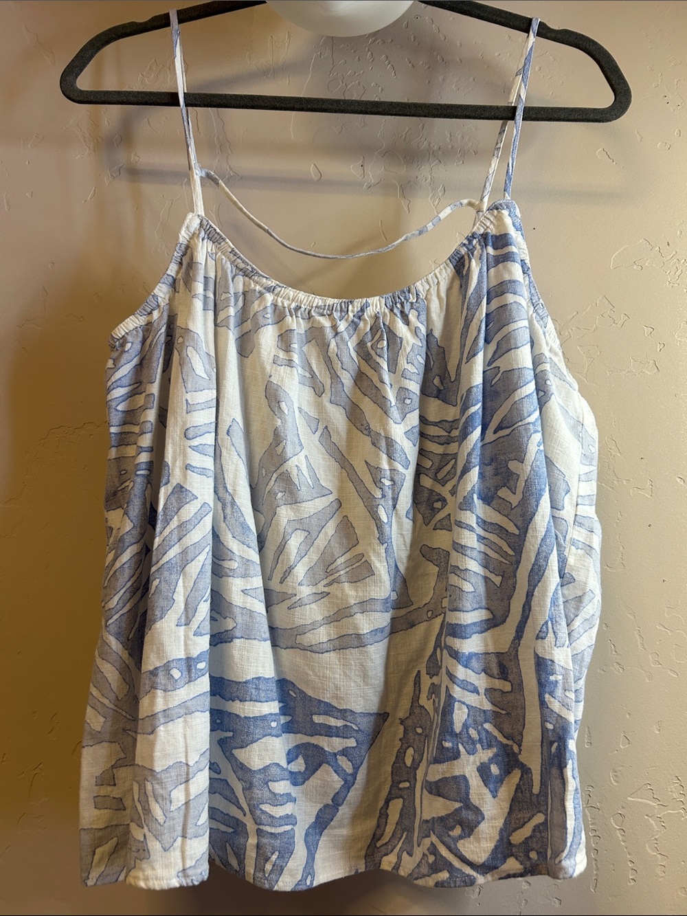 H&M Blue and White Printed Tank Top